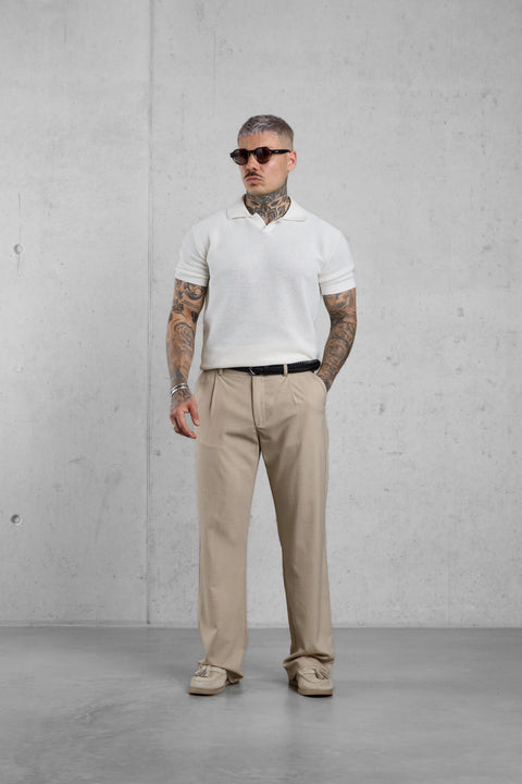 SAND WIDE TAILORED PANTS
