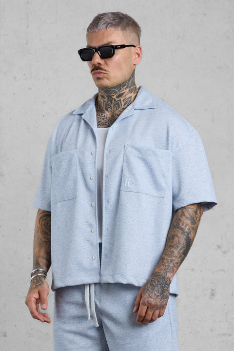 LIGHTBLUE TEXTURED SHIRT