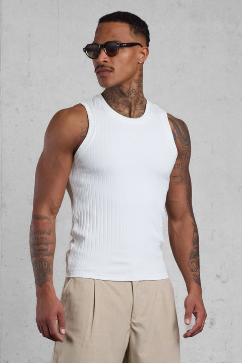 CREAM RIP TANK TOP
