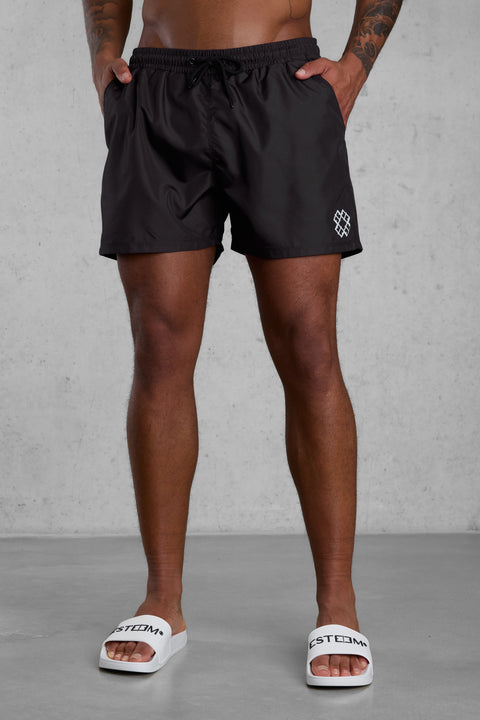 BLACK MONOGRAM SWIMSHORTS