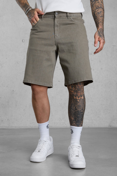 WASHED OLIVE JEANSSHORTS