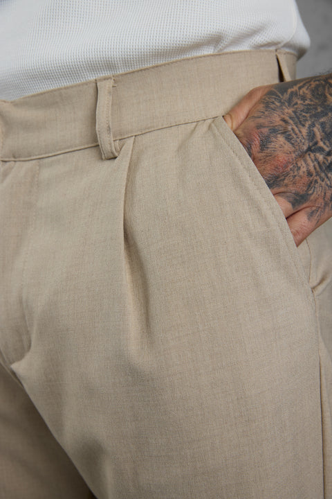 SAND WIDE TAILORED PANTS