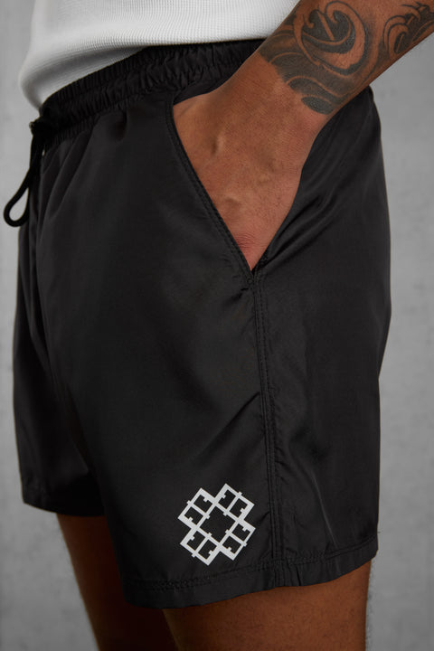 BLACK MONOGRAM SWIMSHORTS