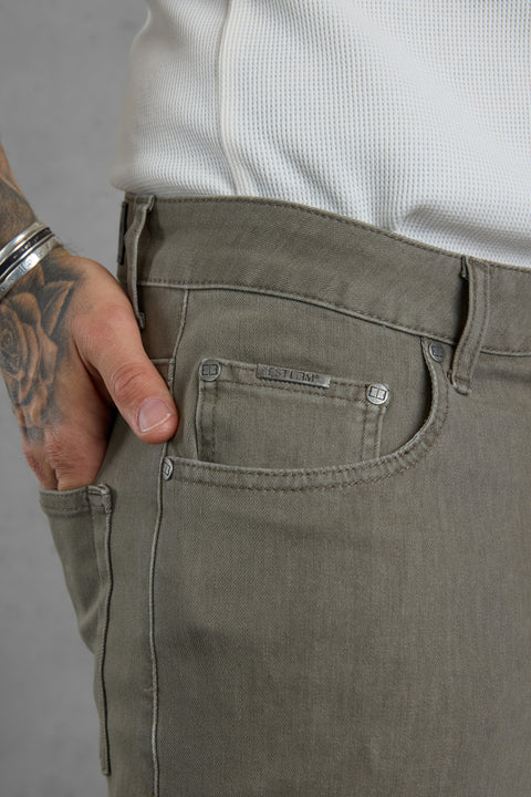 WASHED OLIVE JEANSSHORTS