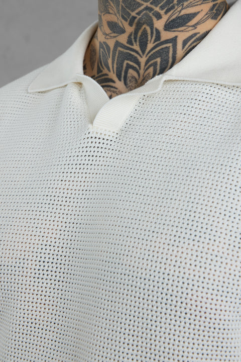 ECRU KNIT POLOSHIRT