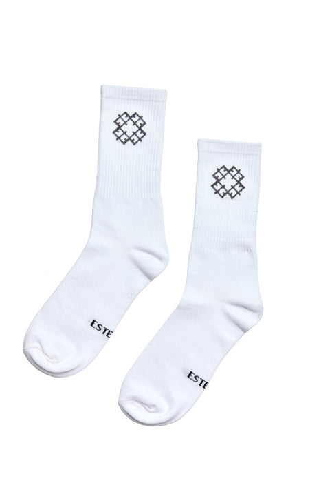WHITE MONOGRAM SOCKS