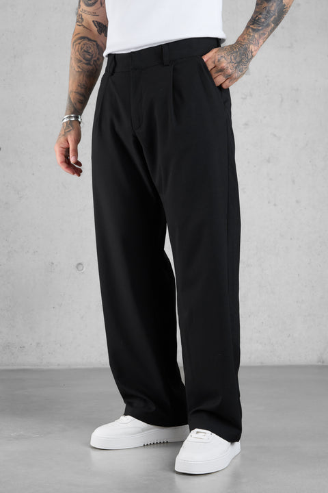 BLACK WIDE TAILORED PANTS [SE]