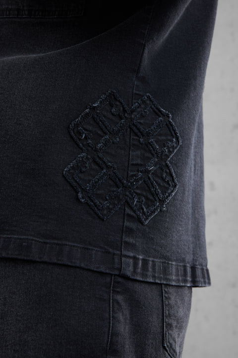 WASHED BLACK MONOGRAM JEANSSHIRT