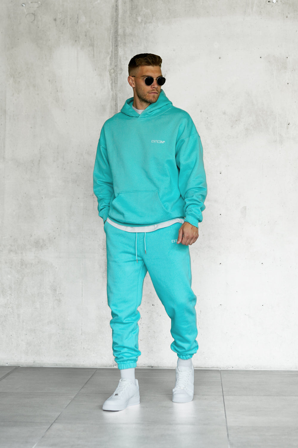 TURQUOISE DISCREET OVERSIZED HOODIE