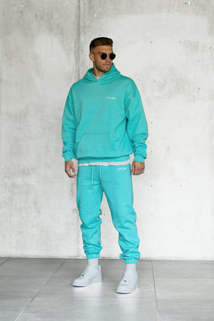 TURQUOISE DISCREET OVERSIZED HOODIE