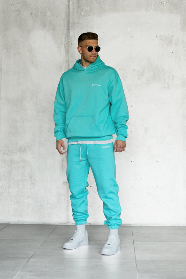 TURQUOISE DISCREET OVERSIZED HOODIE