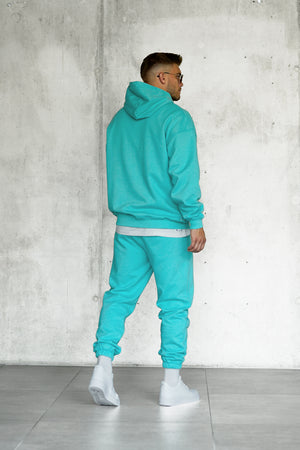 TURQUOISE DISCREET OVERSIZED HOODIE