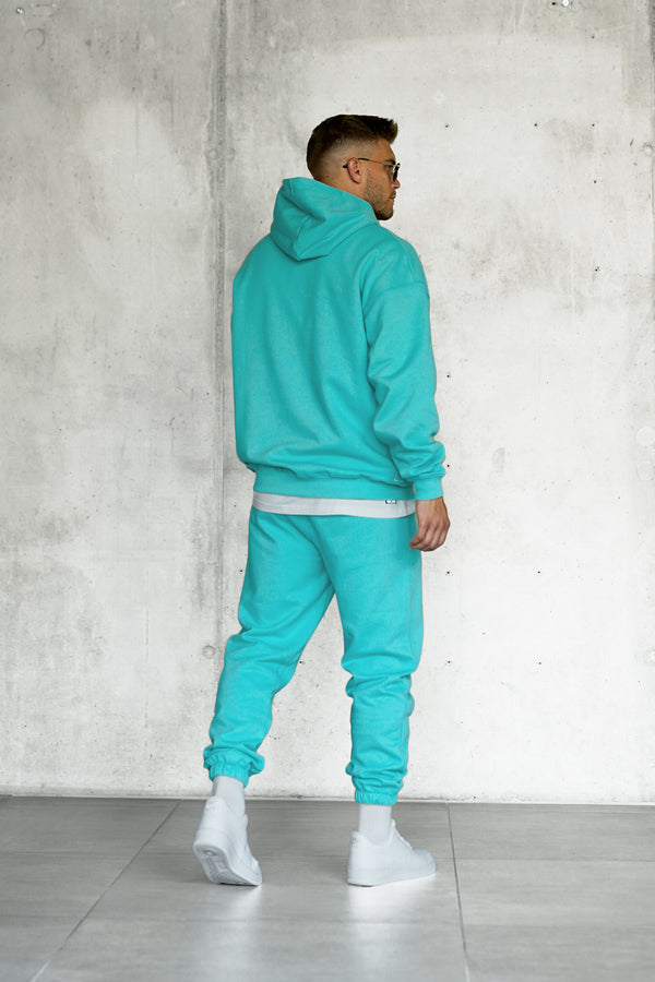 TURQUOISE DISCREET OVERSIZED HOODIE