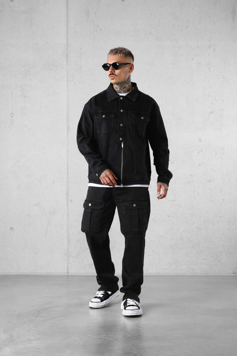 WASHED BLACK JEANS JACKET