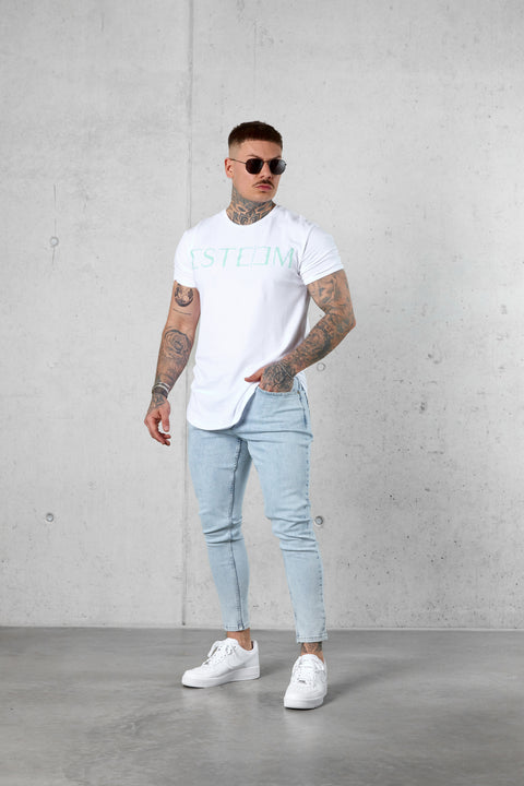 WASHED ICEBLUE BASIC JEANS