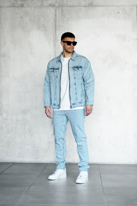 WASHED ICEBLUE JEANS JACKET