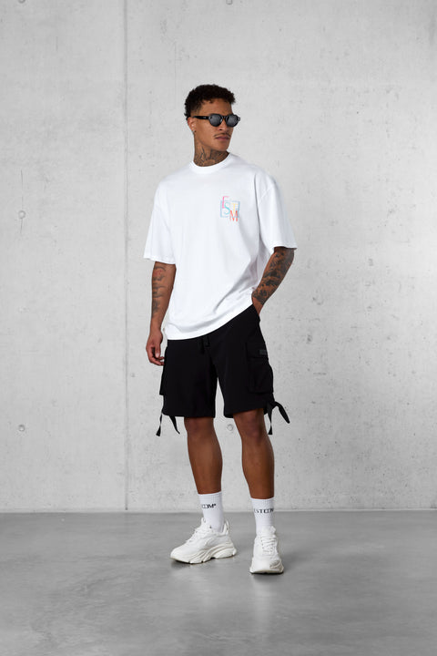 WHITE DECONSTRUCTED OVERSIZED TEE