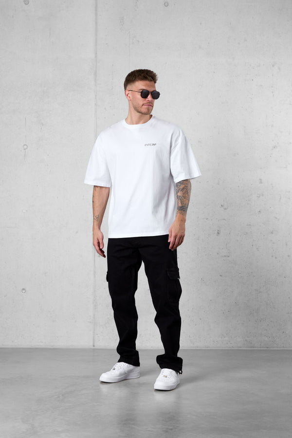 WHITE DISCREET OVERSIZED TEE