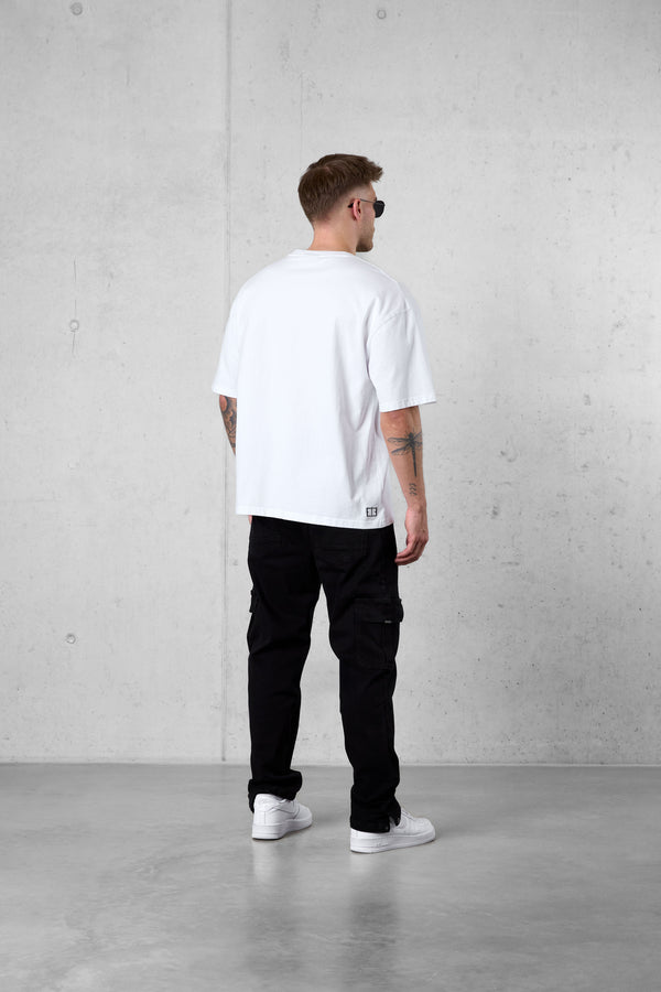 WHITE DISCREET OVERSIZED TEE
