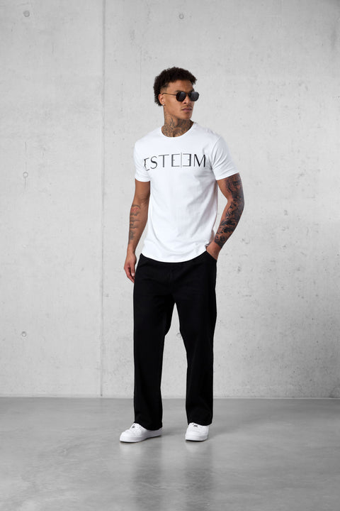 WHITE LETTERING TEE
